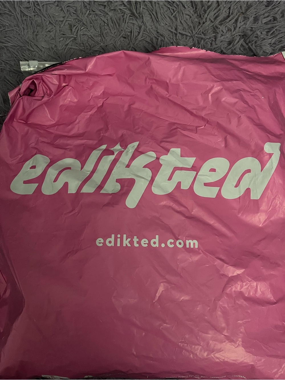 Edikted Fuchsia Poly Mailer with White Logo